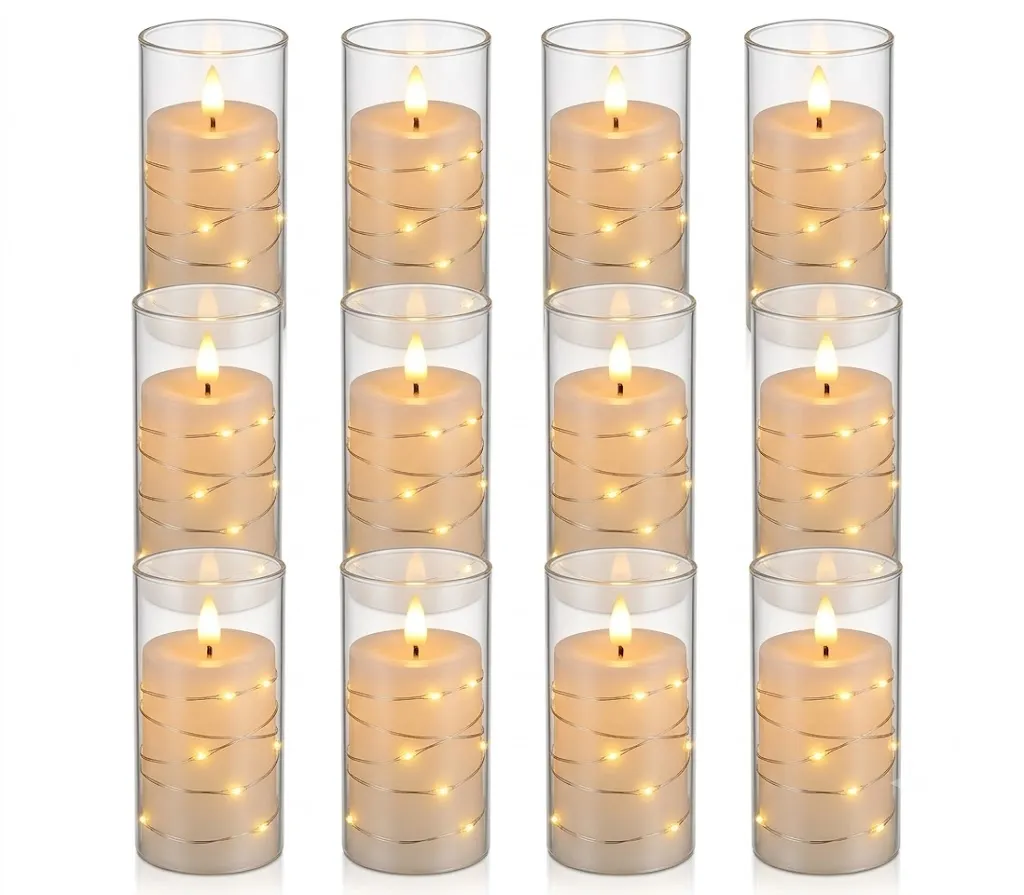 12-Piece Battery Operated LED Candles 15cm
