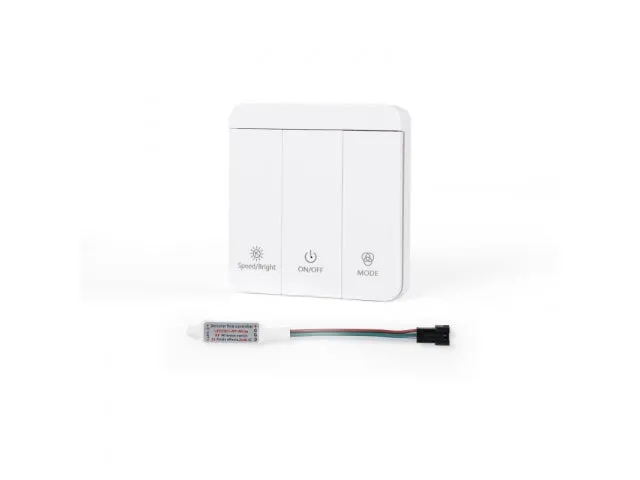 Wireless LED Strip Controller with Wall Panel - Brightness, Modes, Speed KDM0041