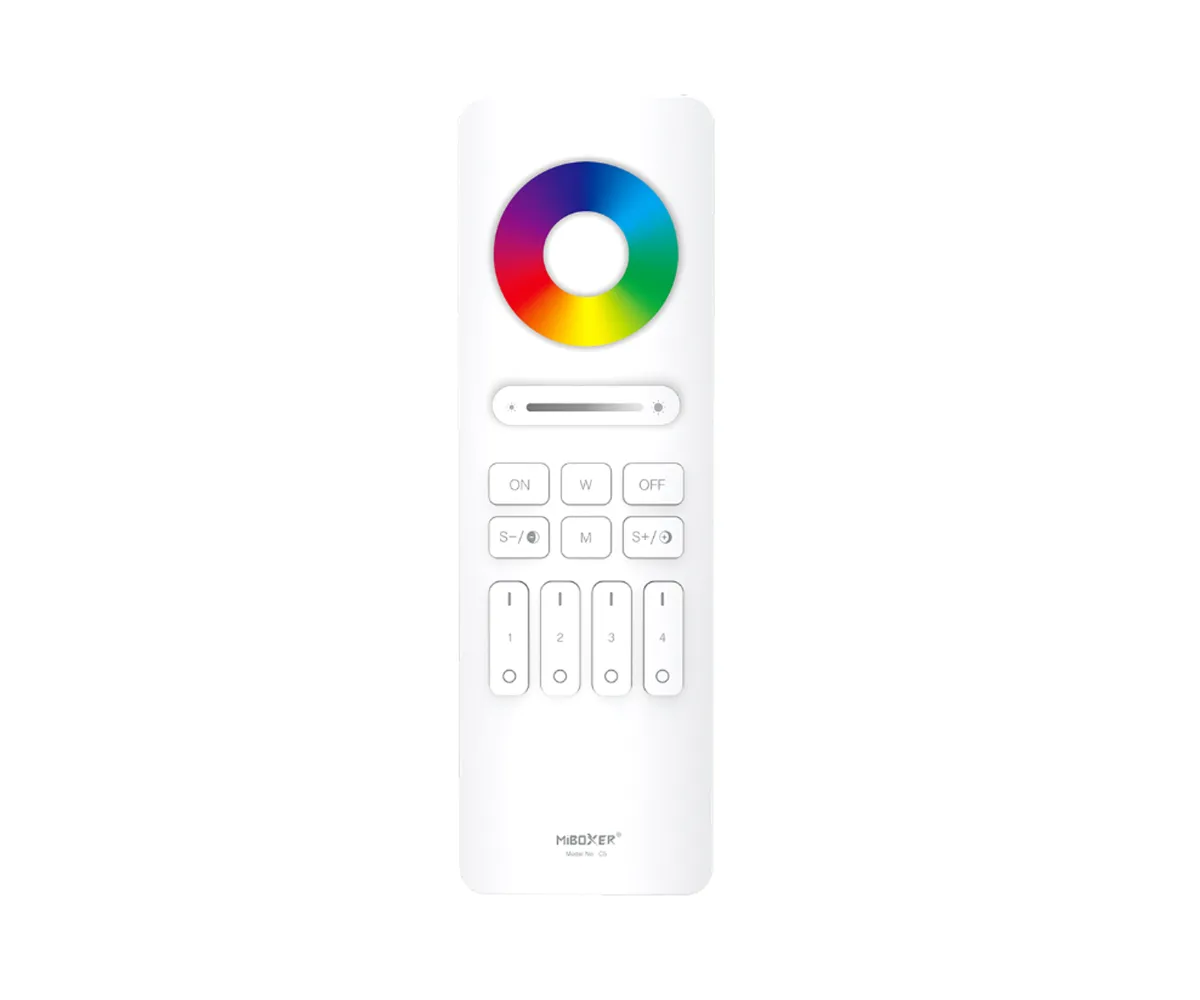 LED Strip Remote Control RGB+CCT 4-Zone, 2.4GHz, 30m, 3V