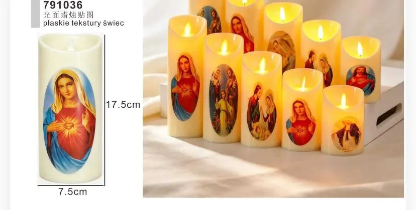 Religious Flameless LED Prayer Pillar Candle 791036