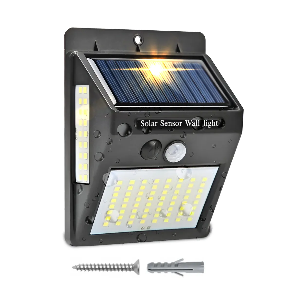 Solar Powered 100 LED Wall Light with PIR Motion Sensor & CDS Night Sensor - SL1194