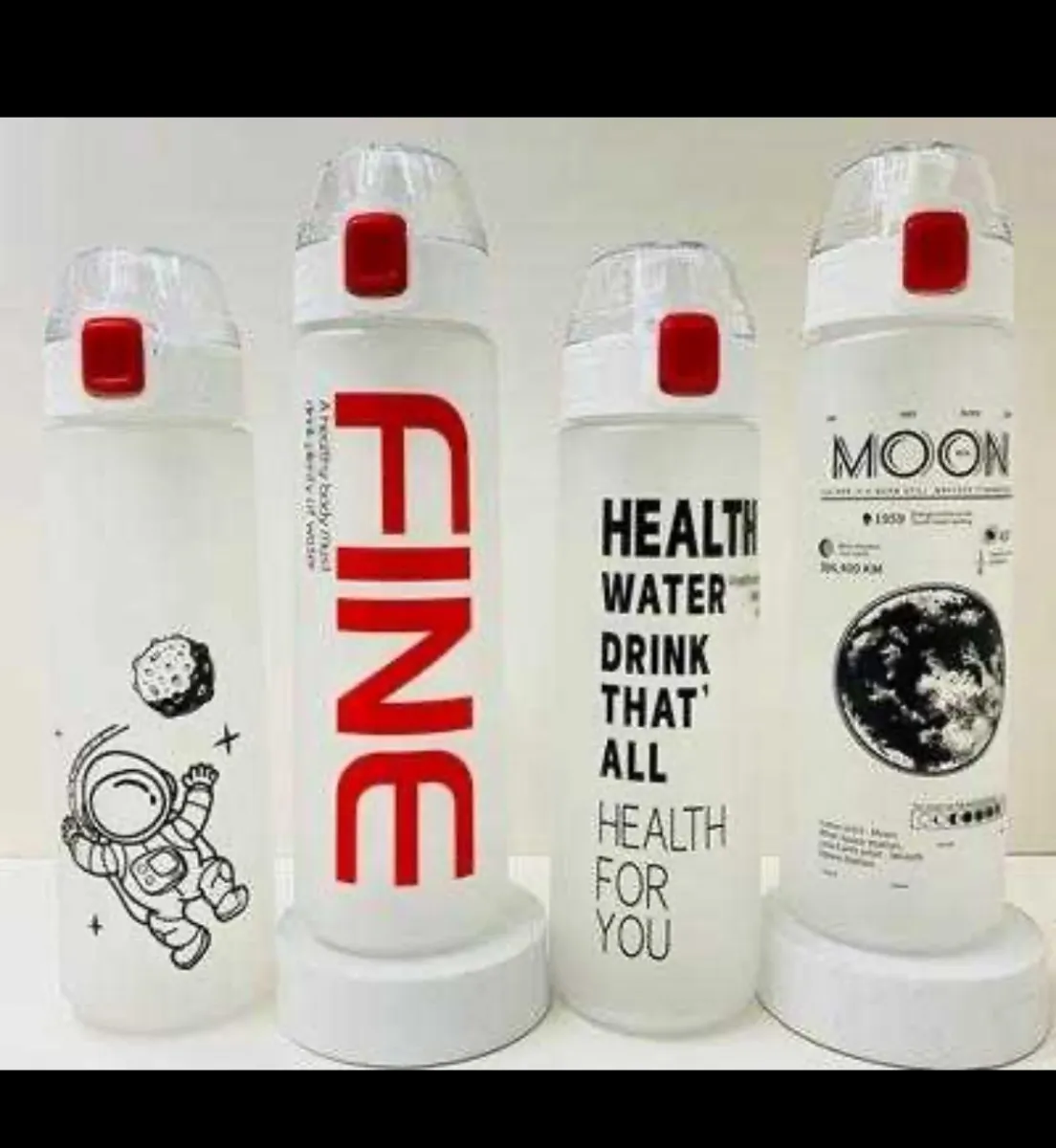 Frosted Sport Water Bottle / Graphic Hydration Flask (800ml)