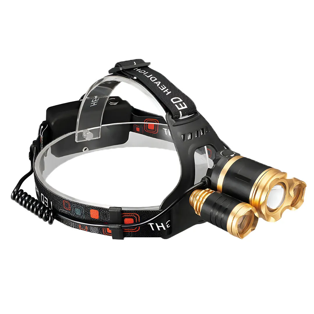 3 LED Stirnlampe wiederaufladbar mit Zoom - HL1113