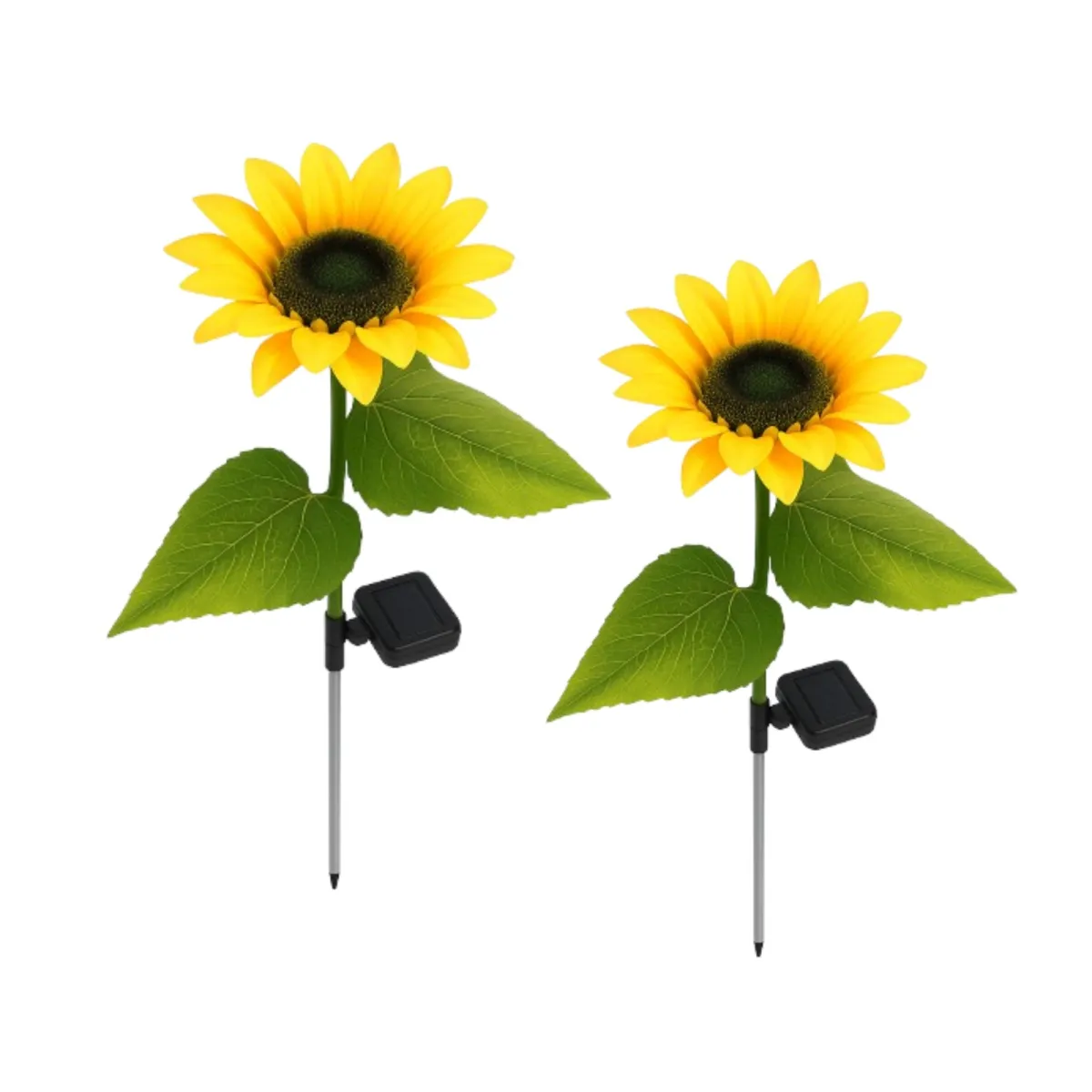 Zonne-zonnebloem tuinlicht LED set 2 stuks