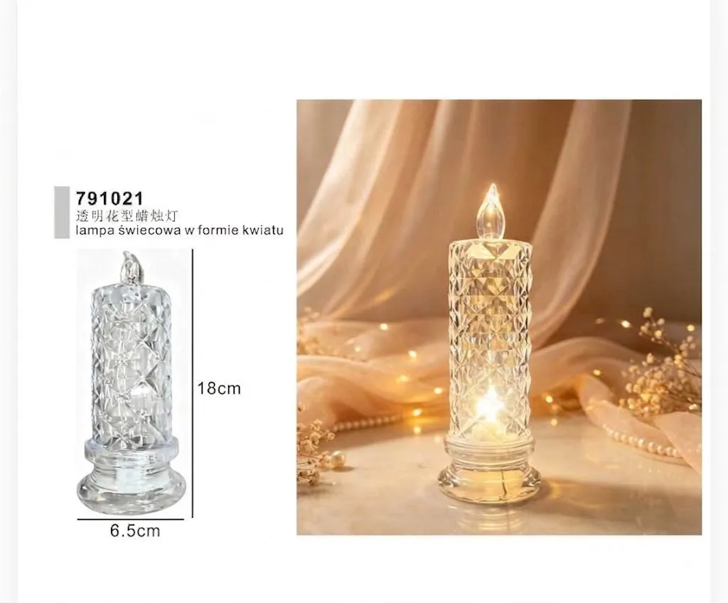 Crystal-Style Diamond Cut Flameless LED Candle Light (18cm) 791021