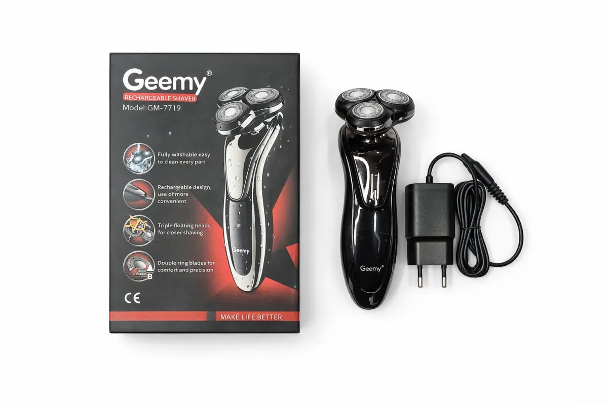 Geemy 2-in-1 Electric Rotary Shaver with Nose and Ear Trimmer KDM0144