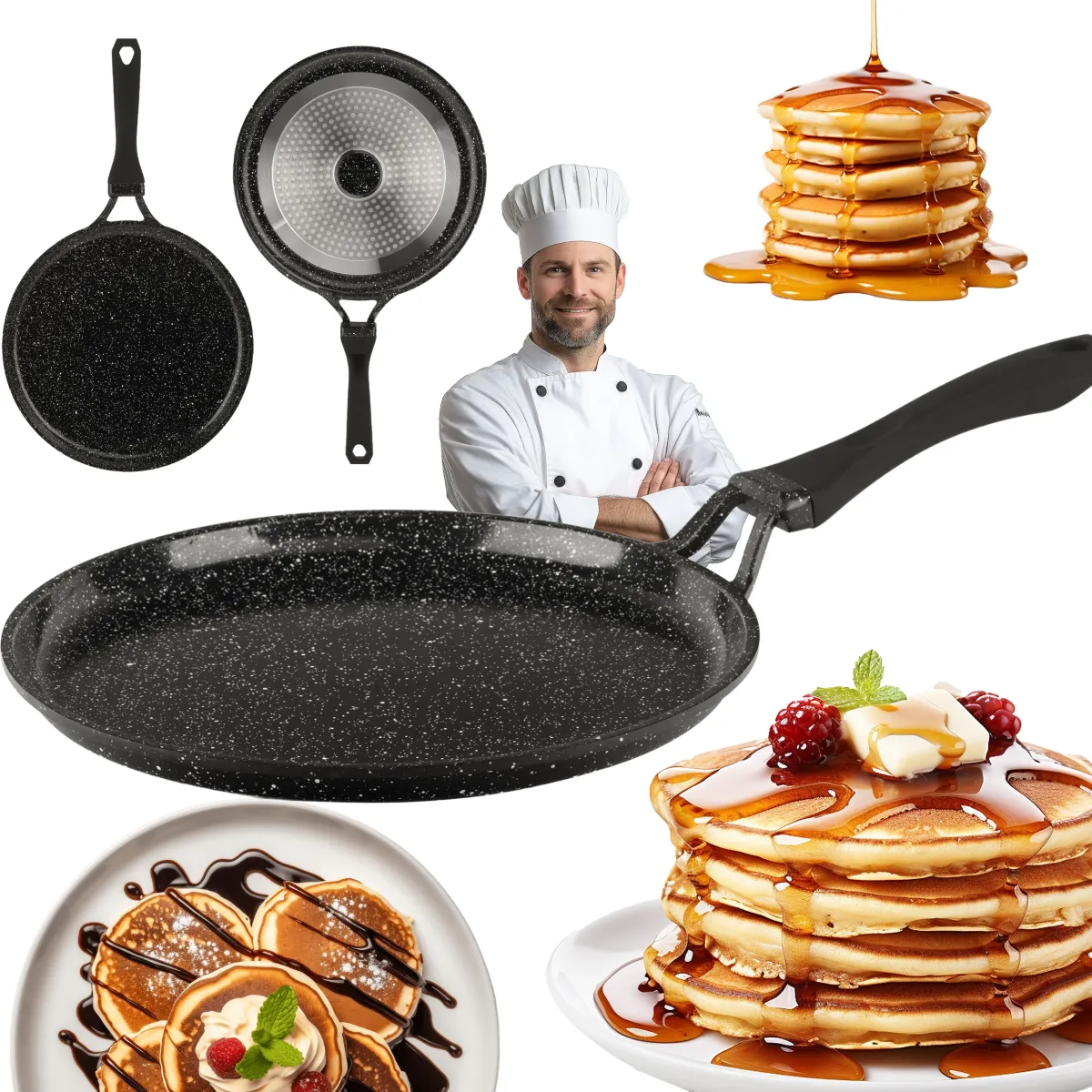 Edenberg Ceramic-marble Coat Non-stick Crepe pan 24cm EB-3382