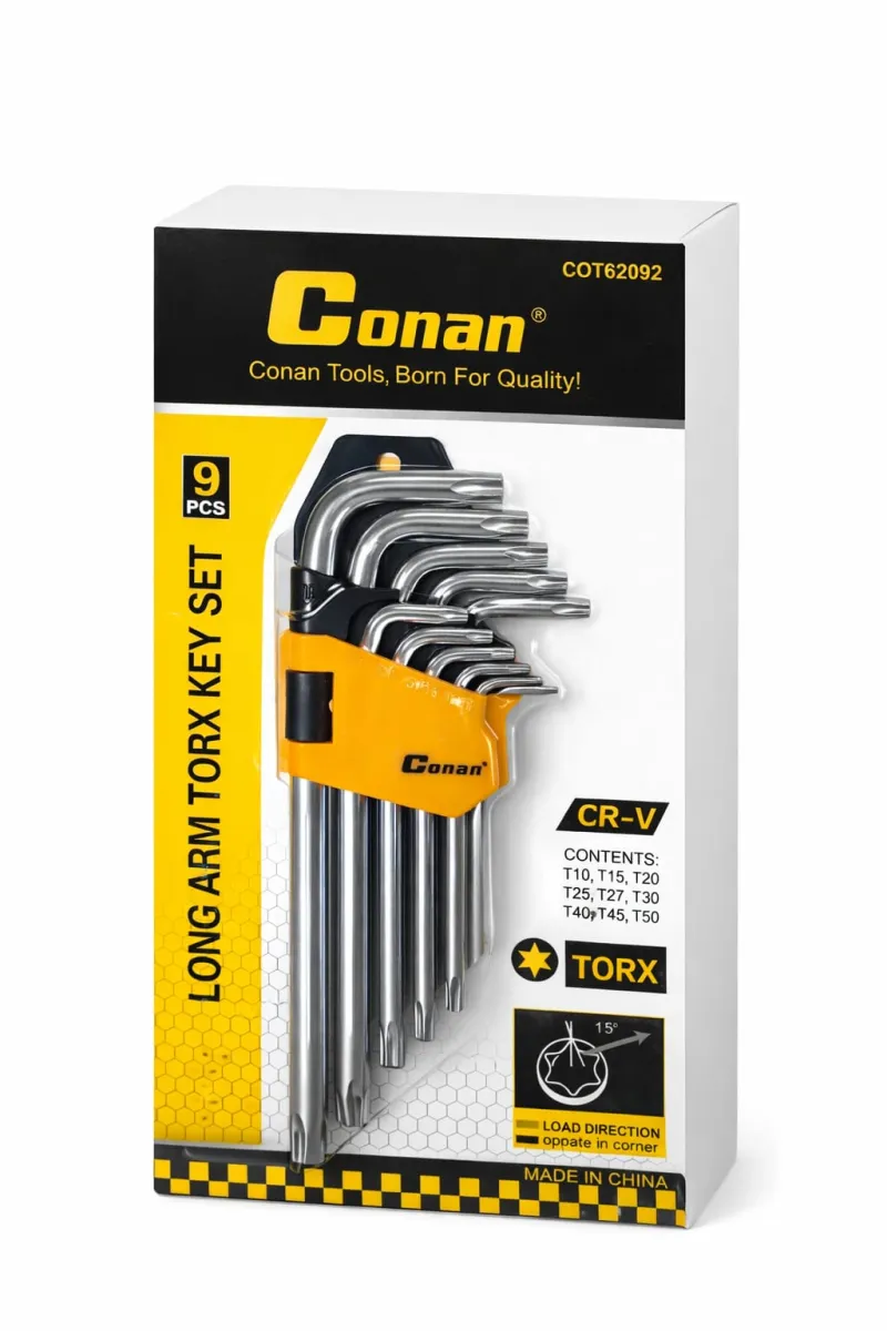 Conan 9-Piece Short Arm Torx Key Set CR-V T10-T50 KDM0223