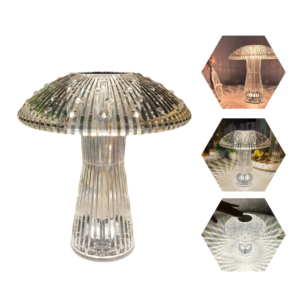 Kreative LED-Tischlampe Kristall-Pilz - TL1114