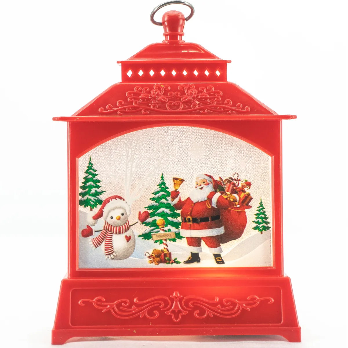 Decorative LED Lantern with Santa and Snowman - Christmas Decoration CP1137