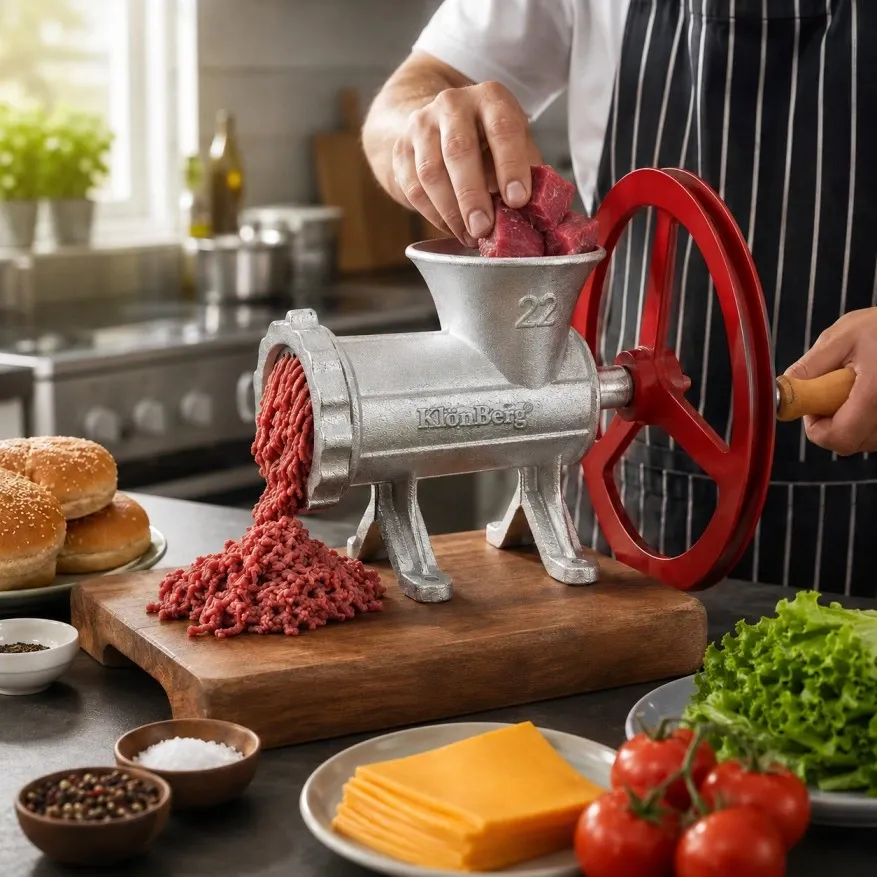 Manual Meat Grinder No. 22 Cast Iron Meat Mincer with Big Wheel