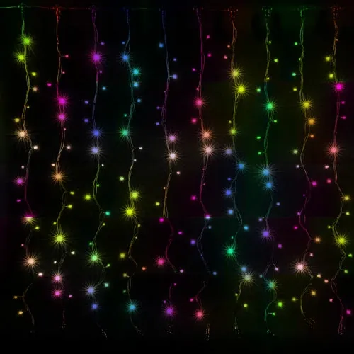 Perdea luminoasă Crăciun 3x3m multicolor 220V IP44 300LED