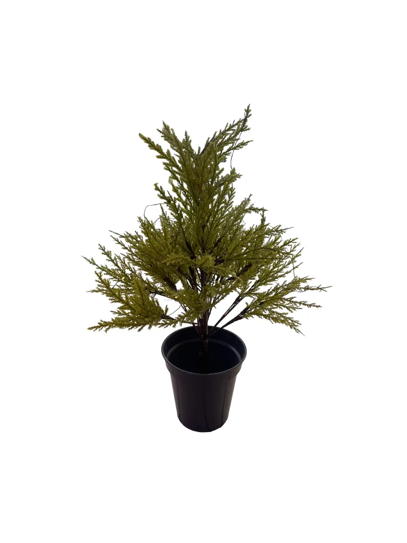 Artificial Cypress 55cm with weighted pot 40 LED KYS0026
