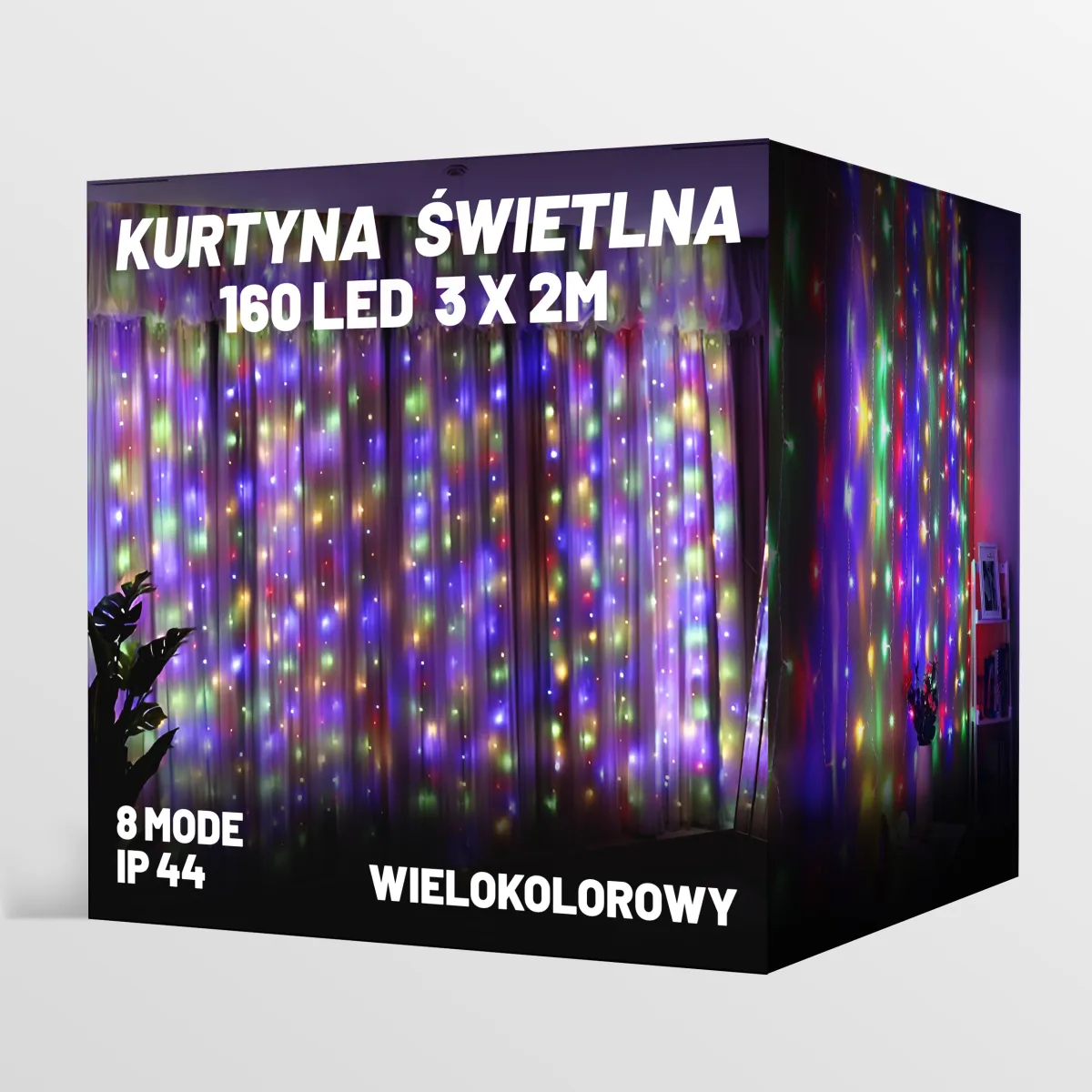 LED LIGHT CURTAIN 160 LED 3M x 2M - 8 MODE - MULTICOLOR (RGB) - CP1181