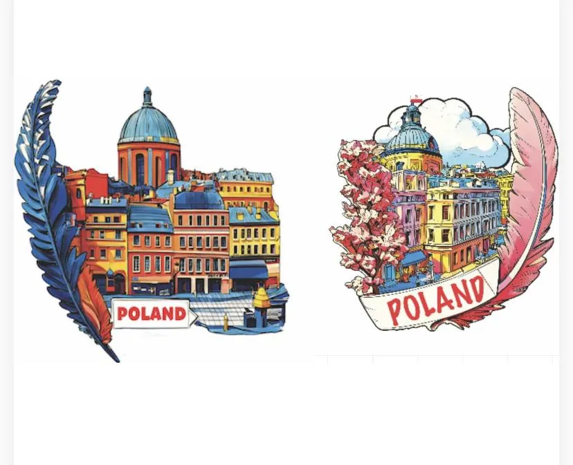 . Magnes na Lodówkę Polska Architecture & Feather – Souvenir Set