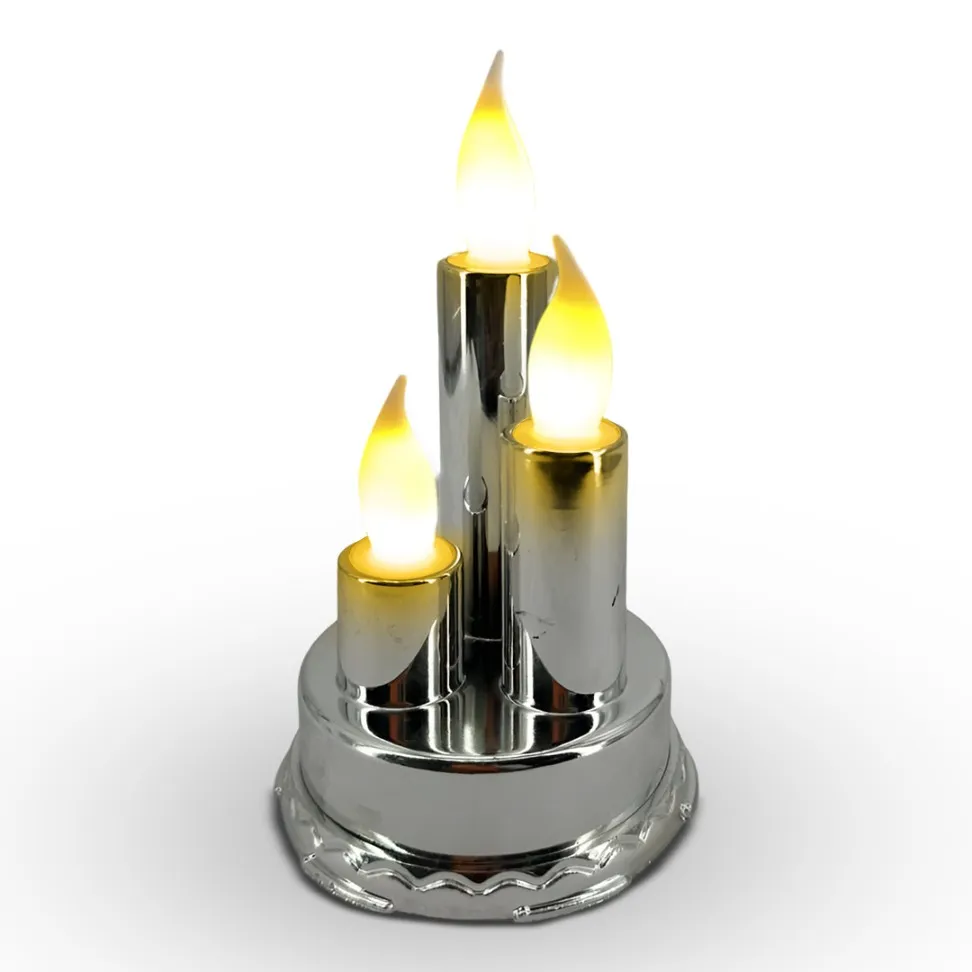 DECORATIVE SILVER CANDLE LED LIGHTS - LC1137