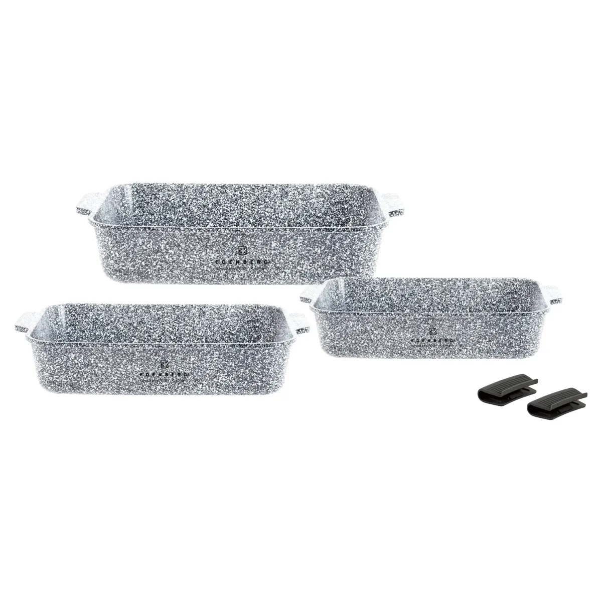 Edenberg 3 Piece Roasting Pan Set 28,30,32 cm Non Stick Ceramic Marble Coating EB-12130