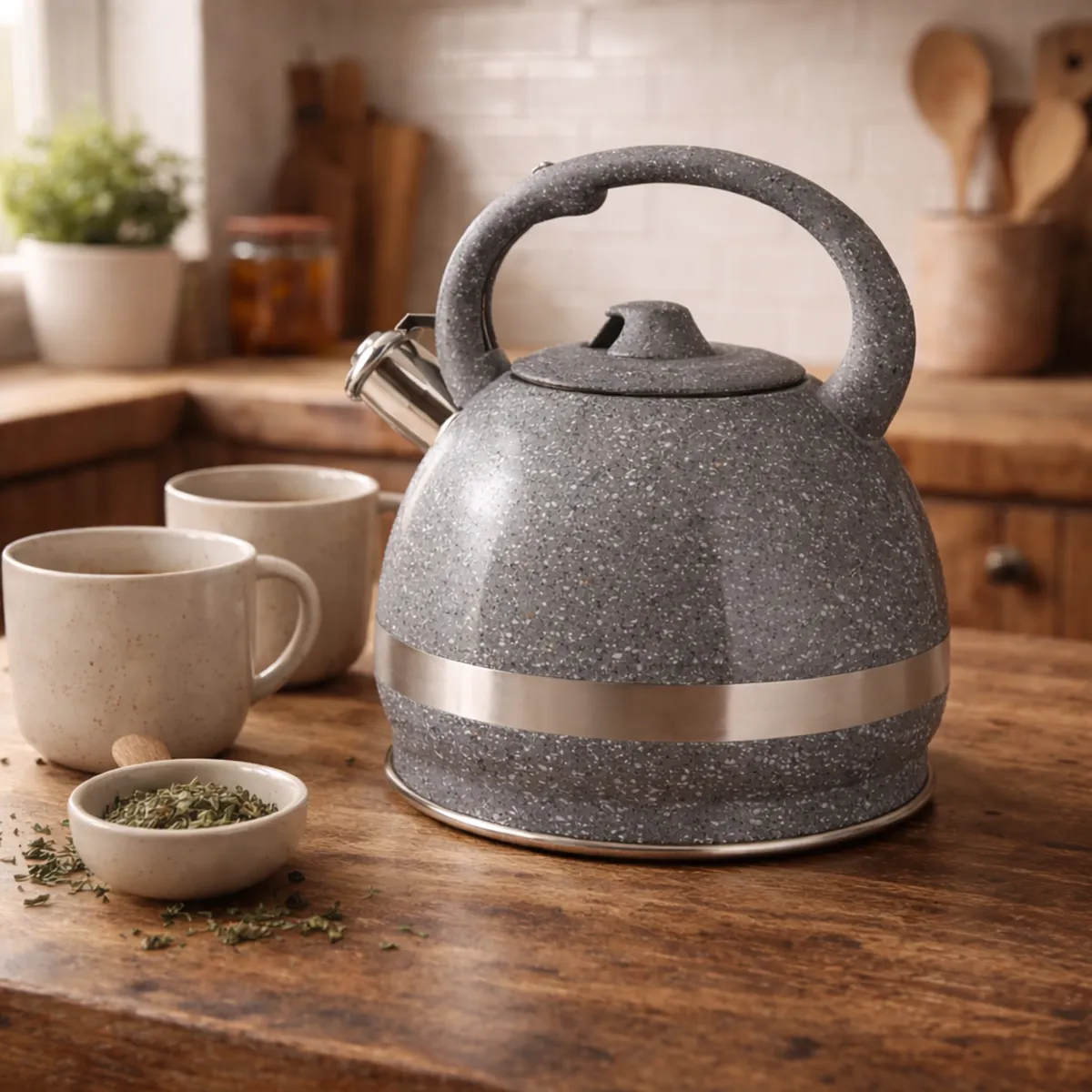 Whistling Kettle 3L Stainless Steel Grey for Induction KB-6621