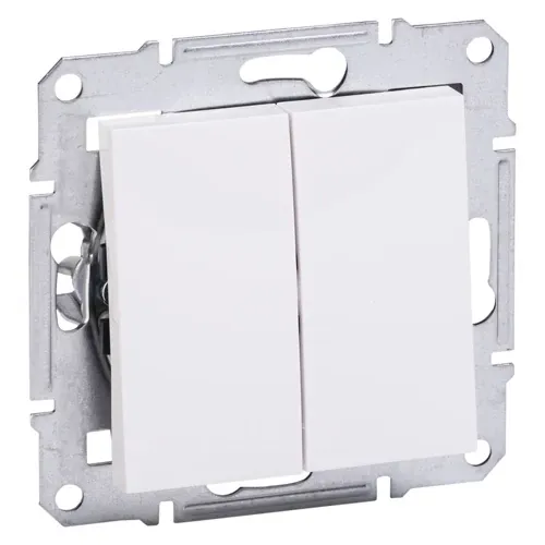 Asfora Two-Key Switch 1+1, IP20, Undercasting, White