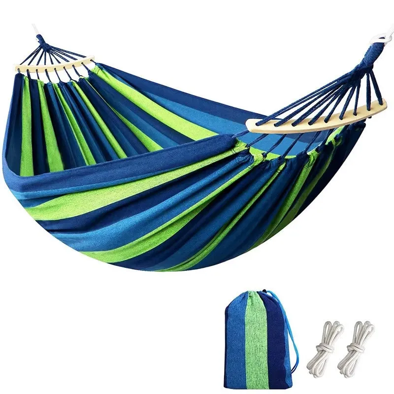 Striped Garden Hammock with Spreader Bars - Perfect for Relaxation KDM0161