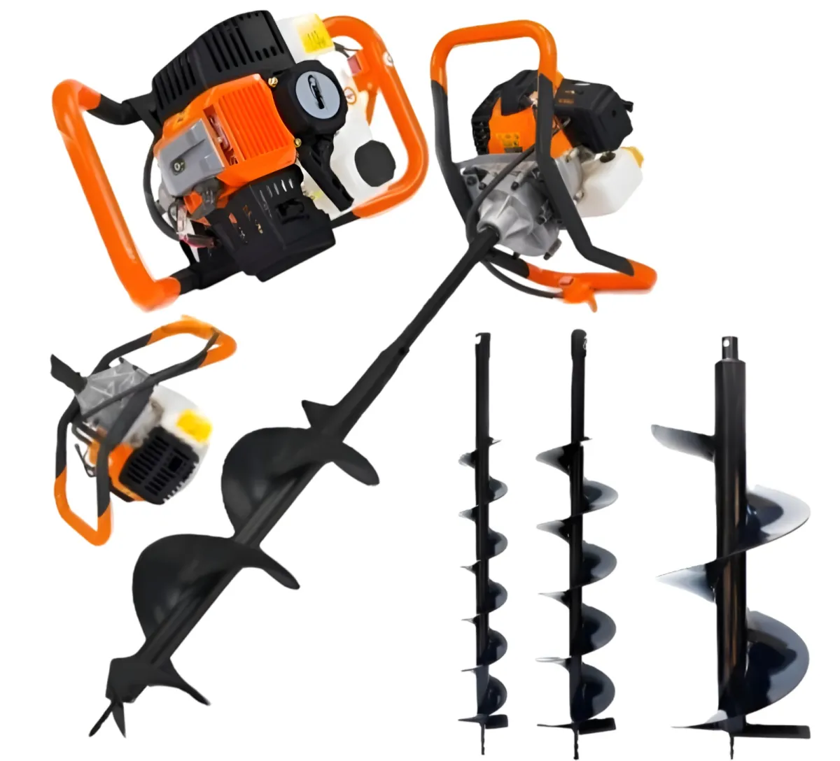SINGLE SPEED ​​GASOLINE DRILL FOR SOIL 5.2 HP + 3 DRILL BITS -BX122