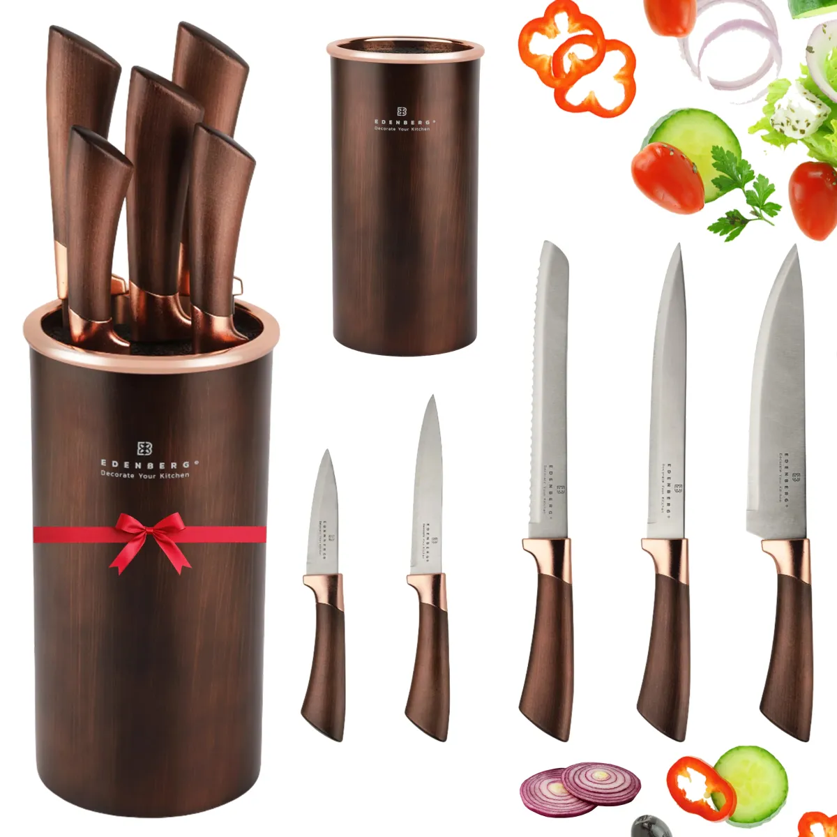 Edenberg 5 piece knife set with holder EB-5111