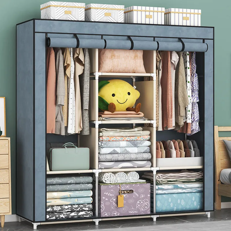 Modern Fabric Wardrobe with Sliding Doors, Freestanding Clothes Storage SC-1119