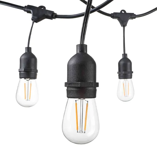LED Outdoor Garden String 10m E27 20 Sockets 50cm Spacing