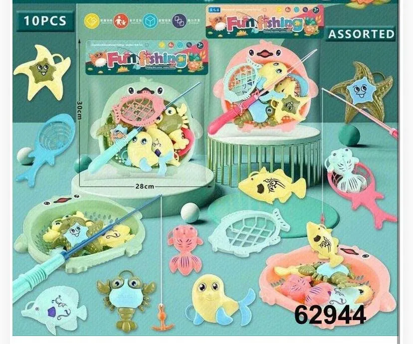 10-Piece Character-Pond Magnetic Fishing Toy Set ("Fun Fishing")