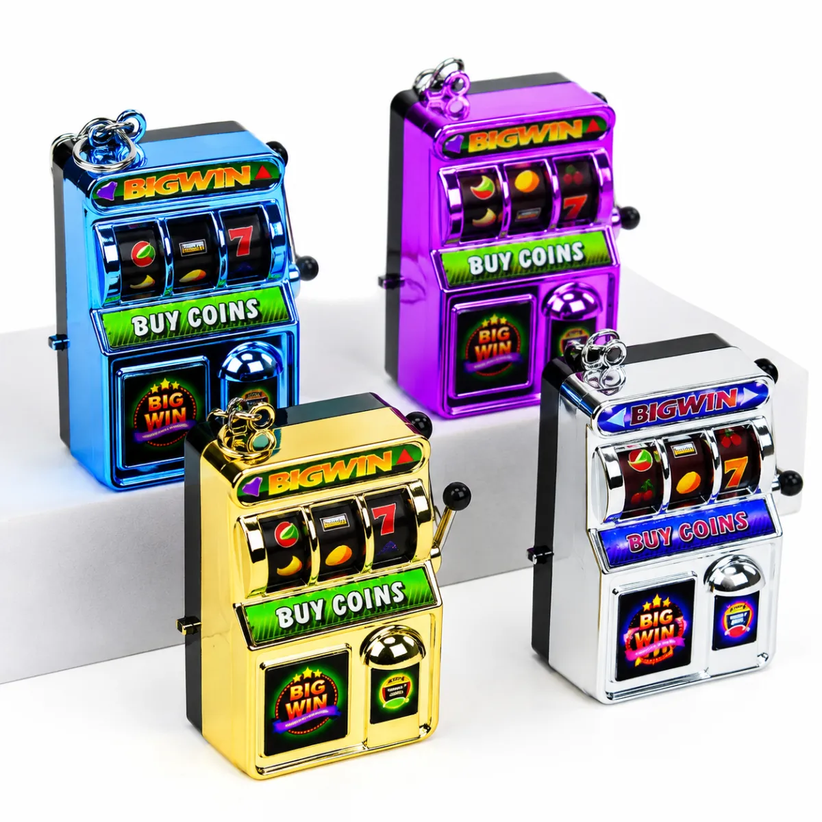 Mini Slot Machine Keychains, multi Colours, 5.5 cm 789665