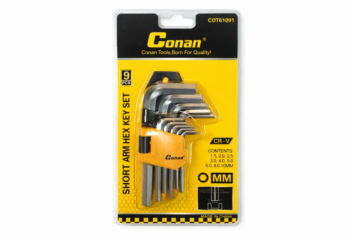 Conan 9-Piece Hex Key Set Cr-V - Essential Workshop Tool KDM1026