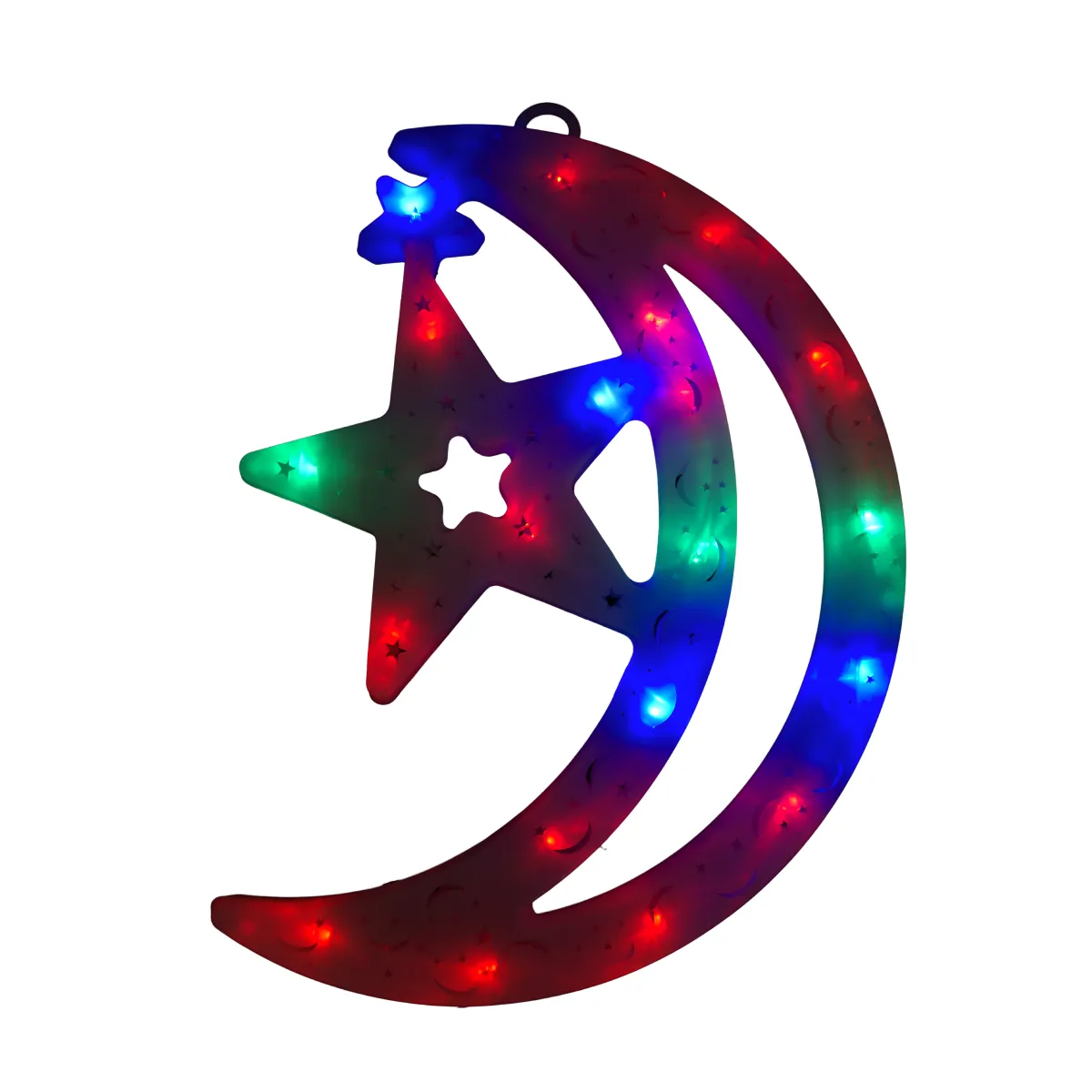 LED HANGING CHRISTMAS DECORATION MOON&STAR LIGHT 31 CM RGB - CP1121