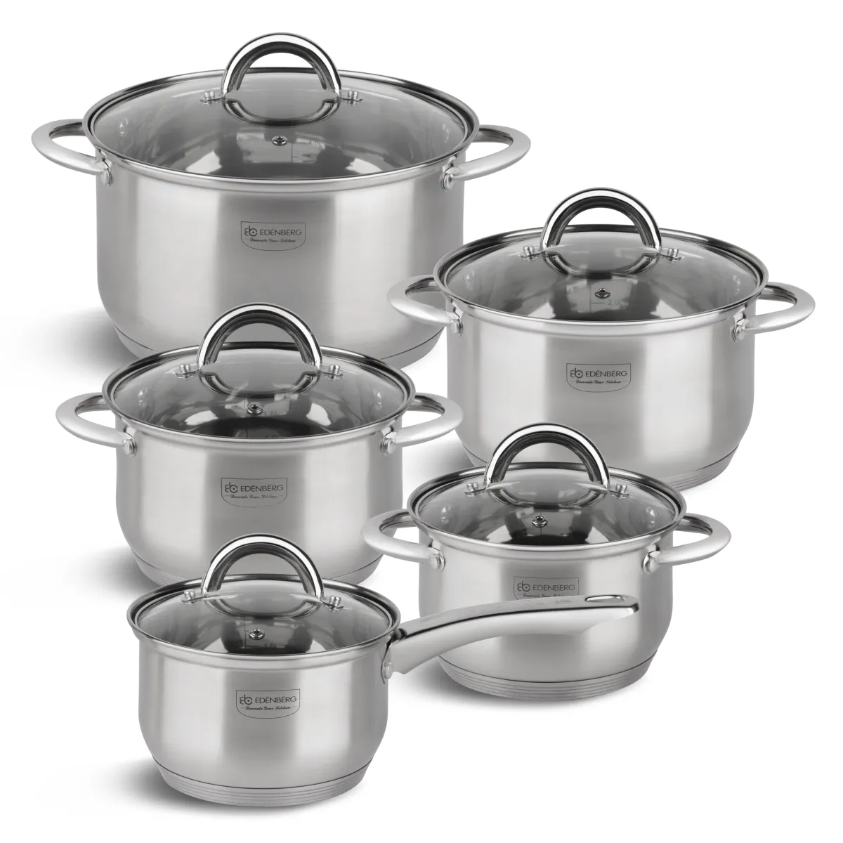 Edenberg stainless steel Cookware set 10pcs EB-4005