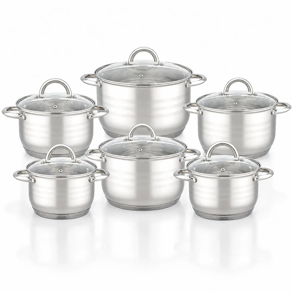 Edenberg Stainless Steel Gas Induction Cookware Set 12 Elements | EB-3999