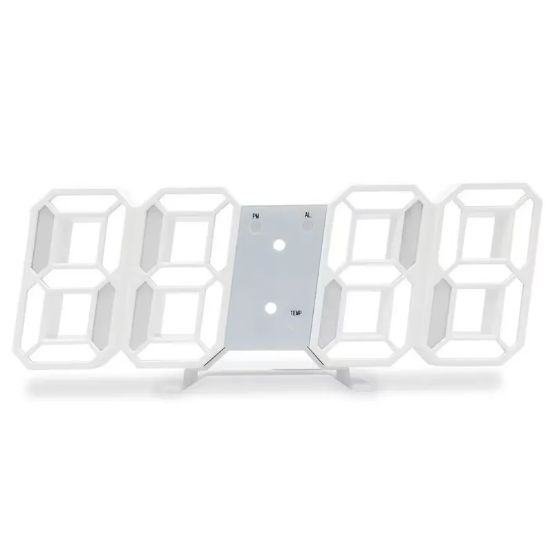 Modern 3D LED Digitaal Wekkerradio met Temperatuurweergave | Witte Klok KDM0503