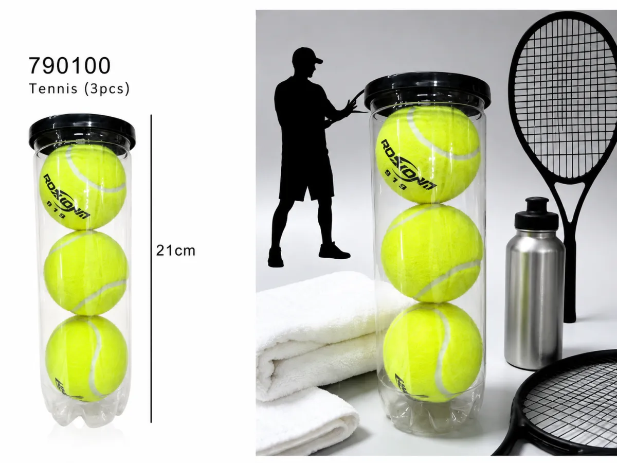 3-Piece Tennis Ball Set in Storage Tube – Durable Practice & Training Balls