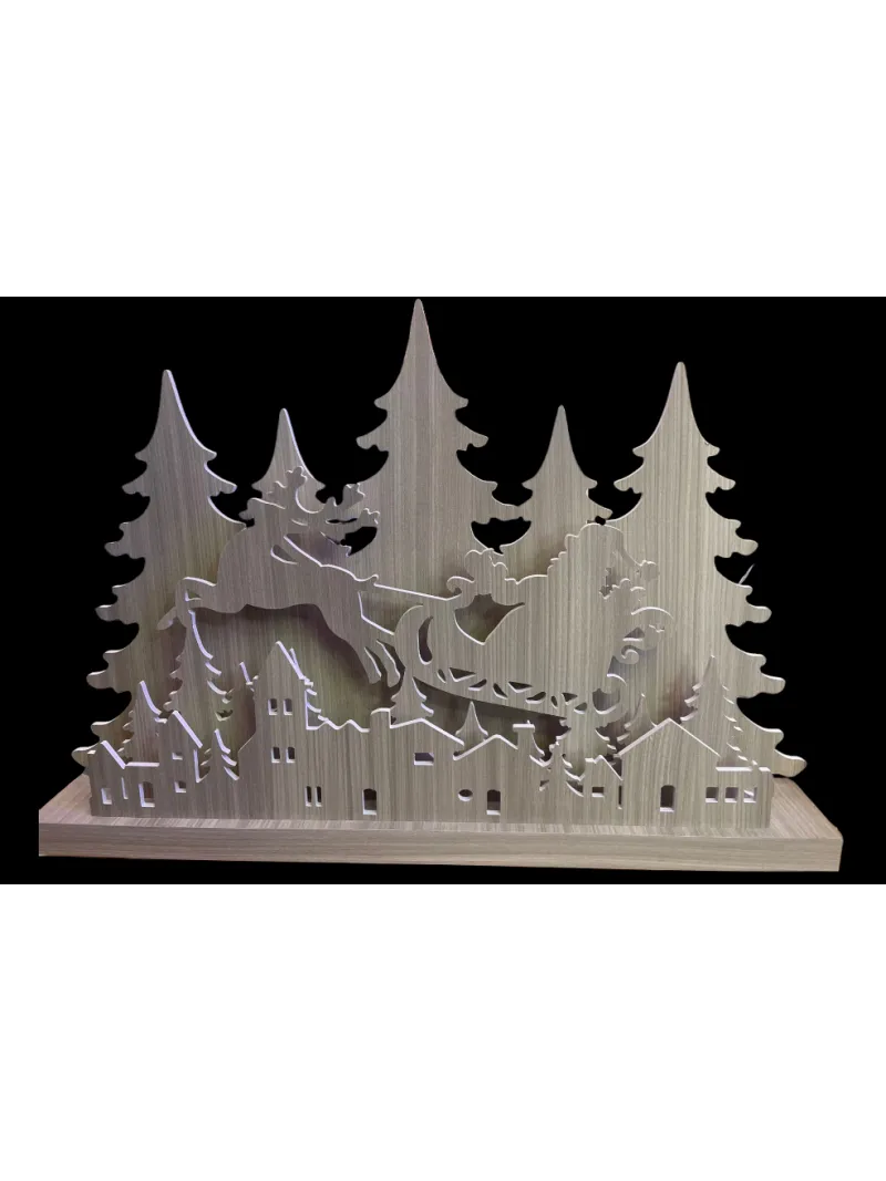 Wooden LED Christmas decoration KYS0180