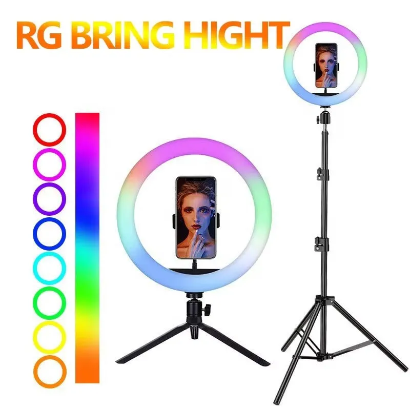RGB LED Ring Light Kit with Tripods & Phone Holder KDM0265