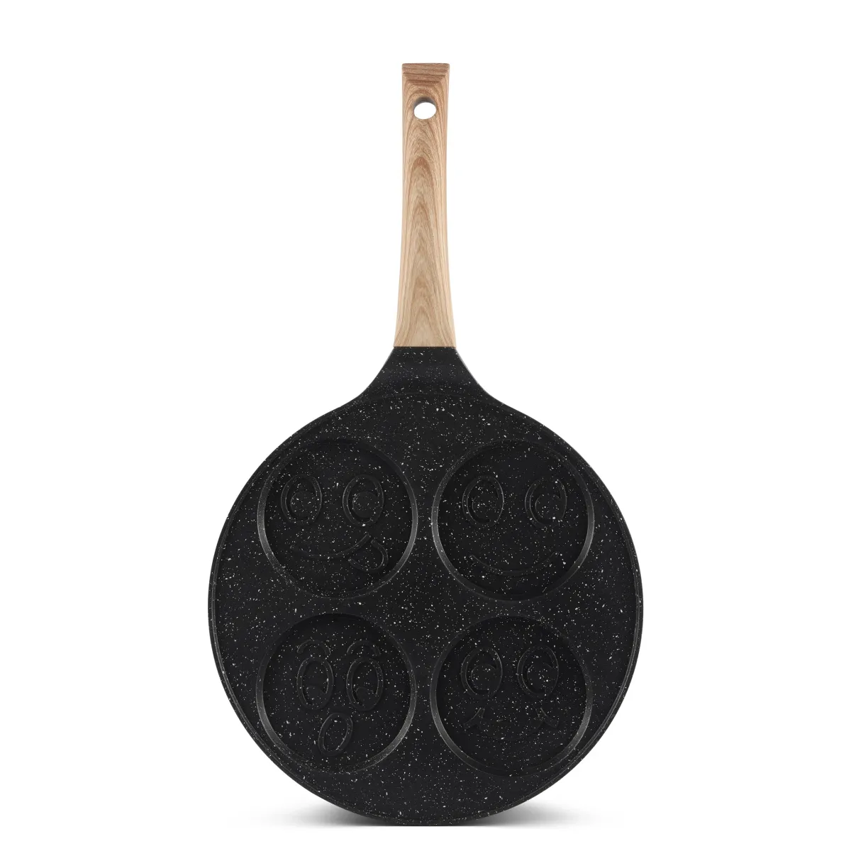 EDENBERG CREPE PAN 27CM WITH WOOD GRAIN HANDLE - 4 SMILE FACE EB-7615