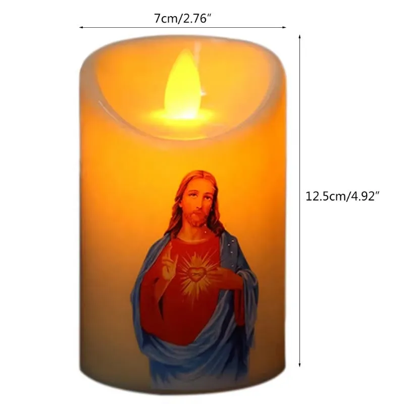 LED Candle Jesus 12.5cm - Safe Electronic Votive Light KDM0841