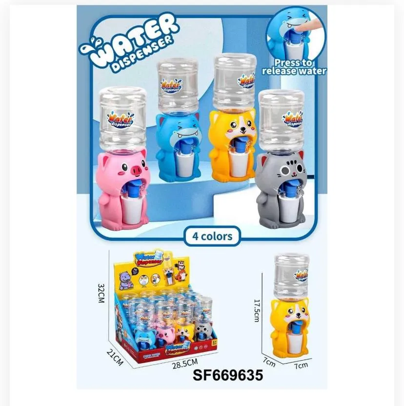 66719 Mini Animal Water Dispenser Toy for Kids – Real Working Drink Dispenser with Cup (4 Cute Colors)