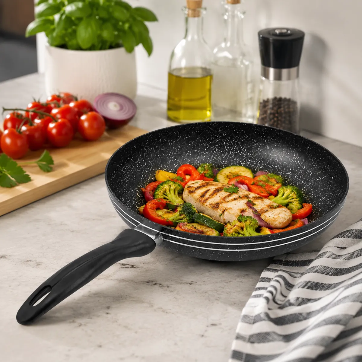 KlonBerg Granite Non-Stick Frying Pan 28cm Marble Induction KB-8807