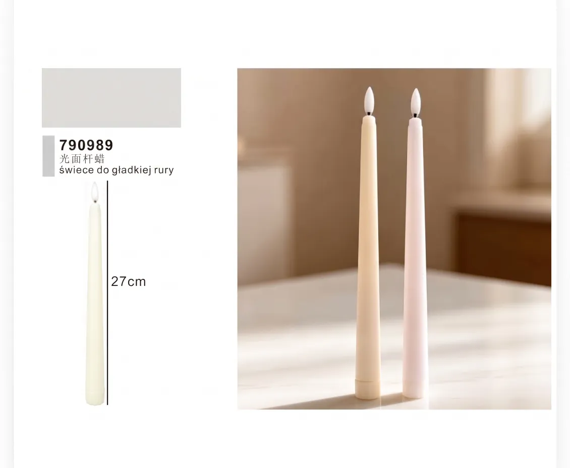 🕯️ Smukłe Świece Stołowe LED 27 cm – Klasyczna Elegancka Bez Kapiącego Wosku 790989