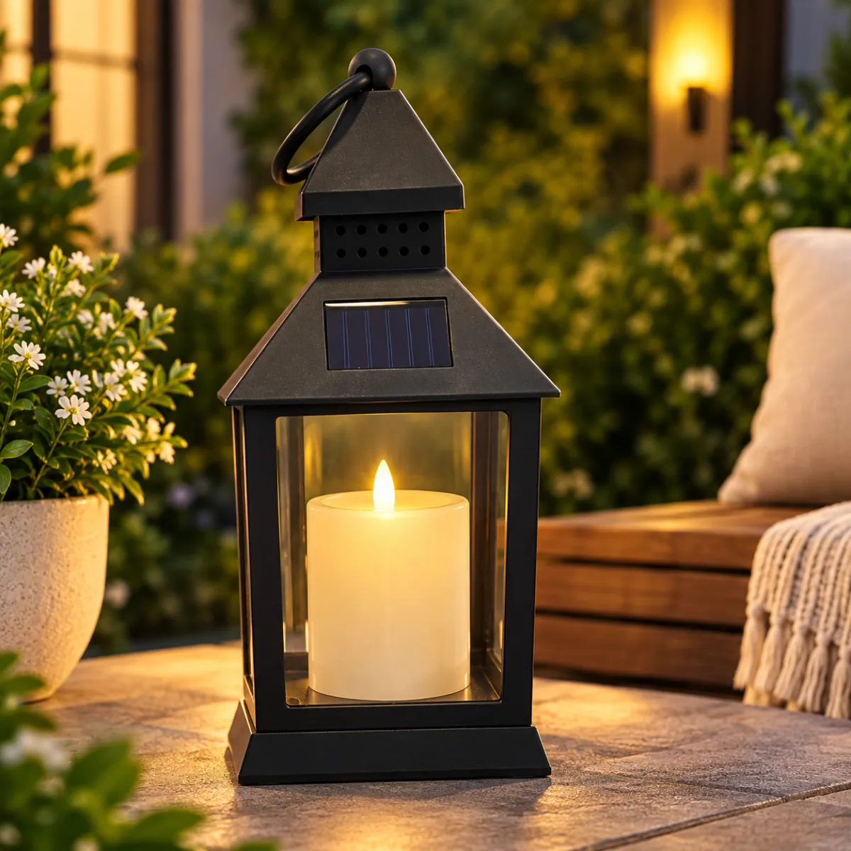 Solar LED Candle Lantern