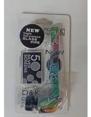 Colorful Anti-Pressure Glass Pipe with 5 Silver Screens - Style and Durability KDM0225