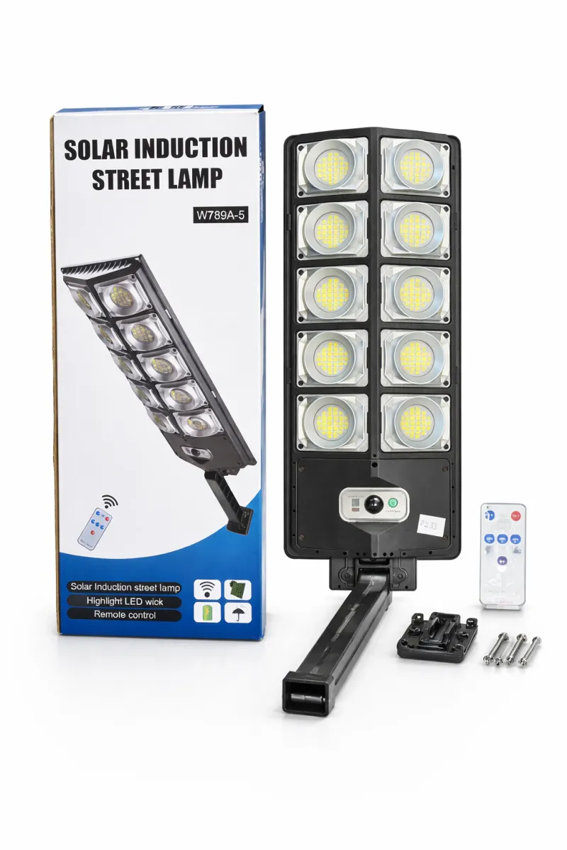 Solar Induction Street Lamp with 10 LED Bulbs and Remote Control KDM0778