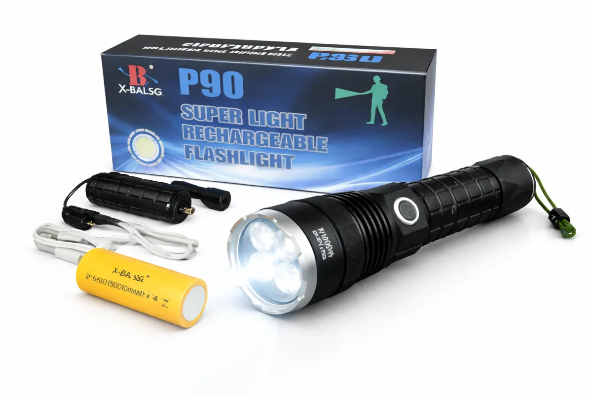 P90 Super Bright Tactical Flashlight with Emergency Tool Kit KDM0339