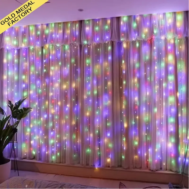 Multicolor LED Curtain String Lights - Decorative USB Powered Fairy Lights KDM0966