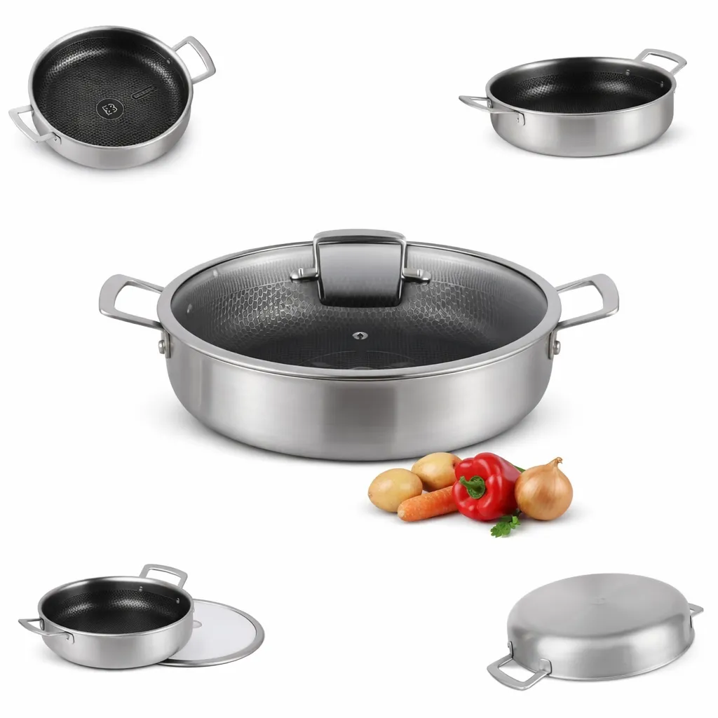 Edenberg Saute Pan with lid 3.7l capacity and Non-Stick Coating EB-14922
