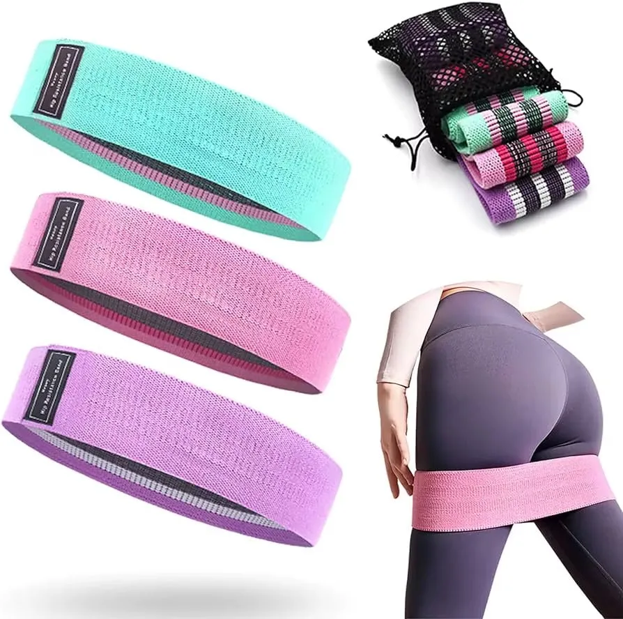 Fabric Resistance Bands Set for Glutes & Hips with Carry Bag KDM1035